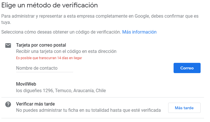 Google mi negocio configuracion metodo de verificacion Google mi negocio configuracion metodo de verificacion